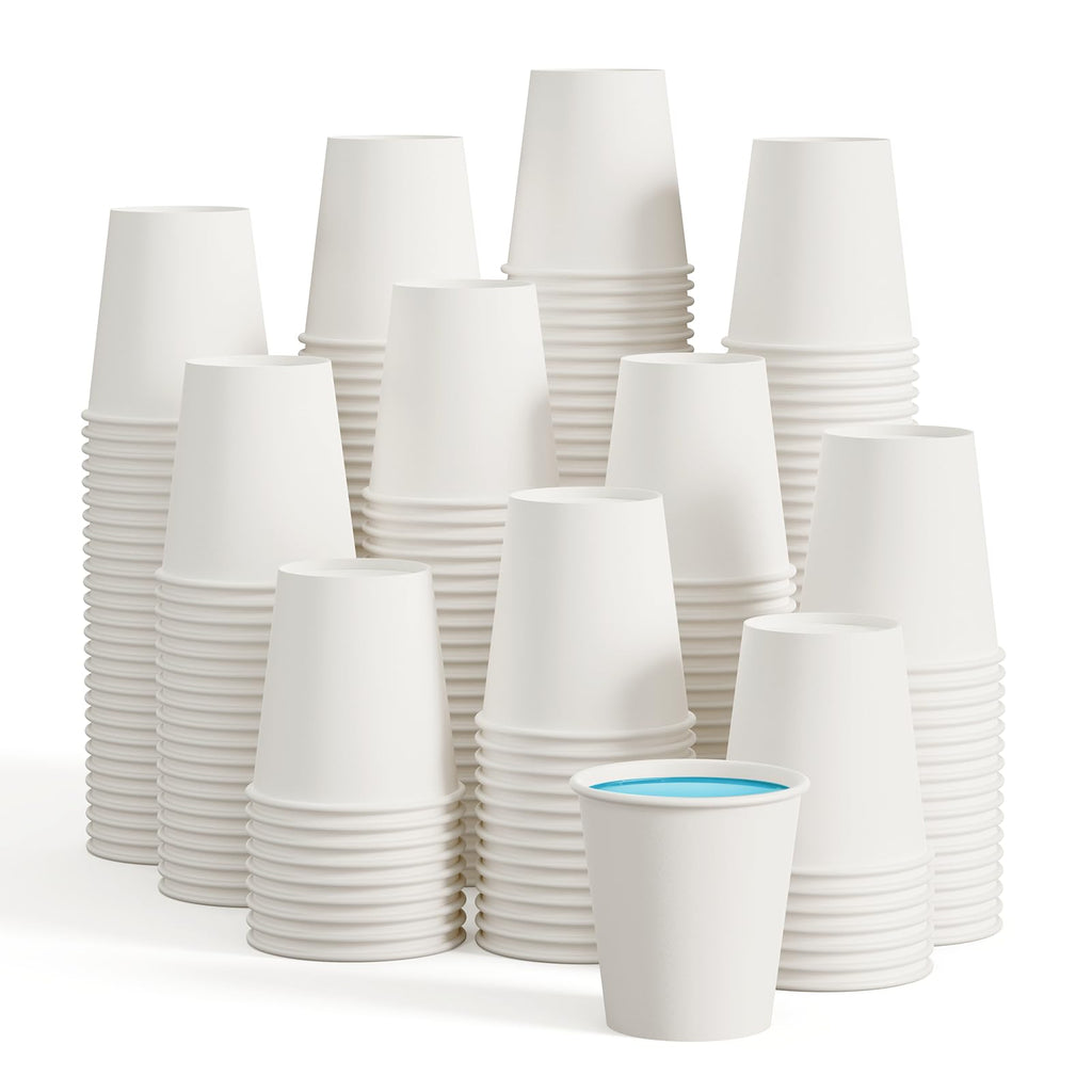 500 Pack 4 oz Paper Cups, White Disposable Paper Coffee Cups