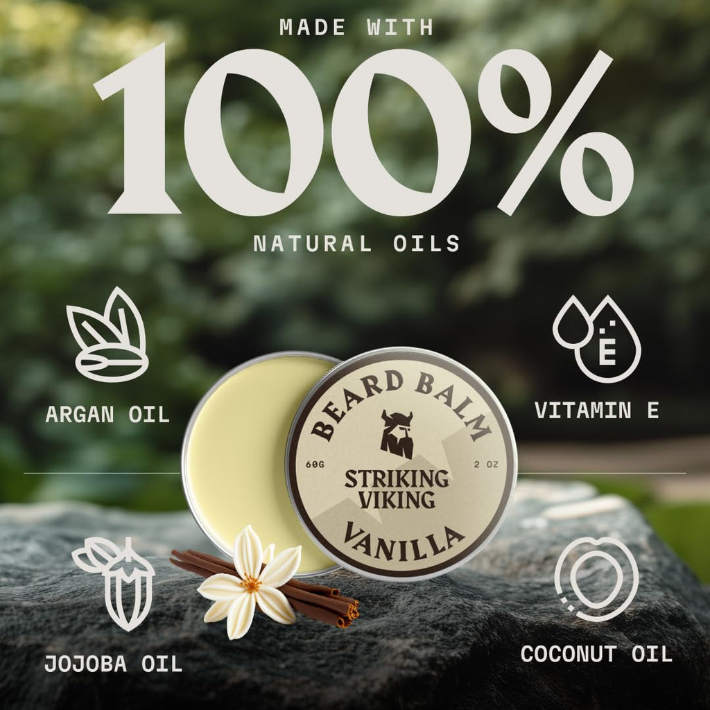 Beard Balm for Men - 2 Oz, Vanilla Scent