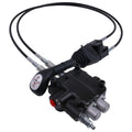 Czomoizc Cable Remote Control Valve Kit,Hydraulic Control Valve Kitwith 2 Spool Valve 80lpm/ 21gpm and 2 Cables Remote Joystick
