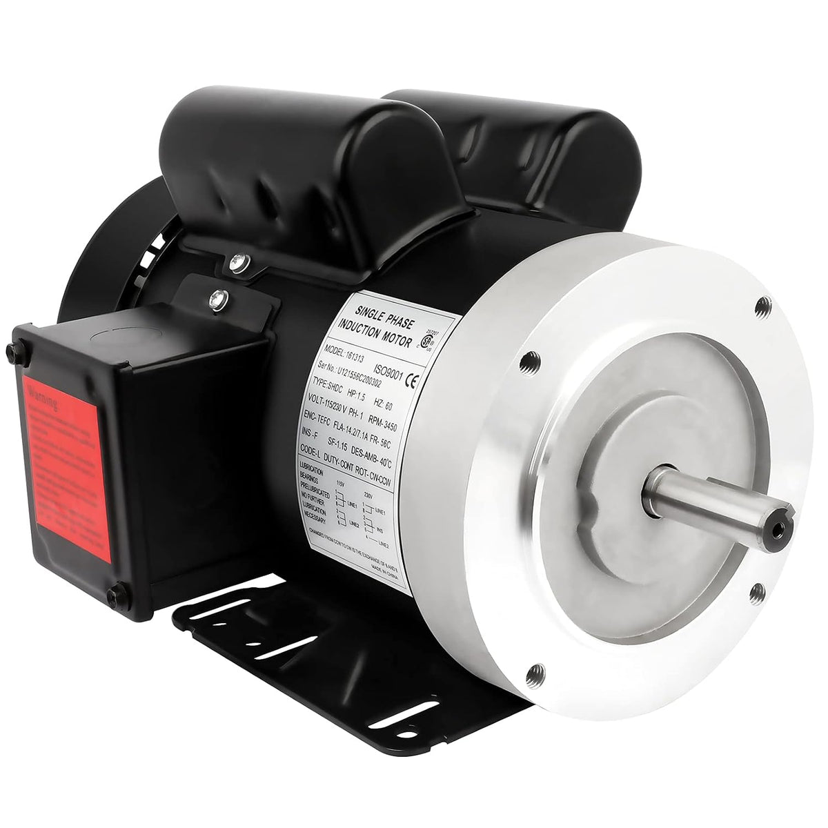1.5HP General Electric Motor 3450RPM Single Phase TEFC 115/230V CW/CCW