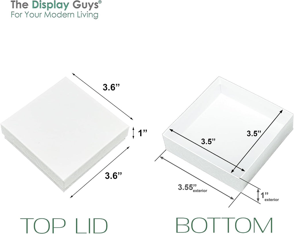 TheDisplayGuys 25 Cardboard Jewelry Gift Boxes with Inserts - White Swirl
