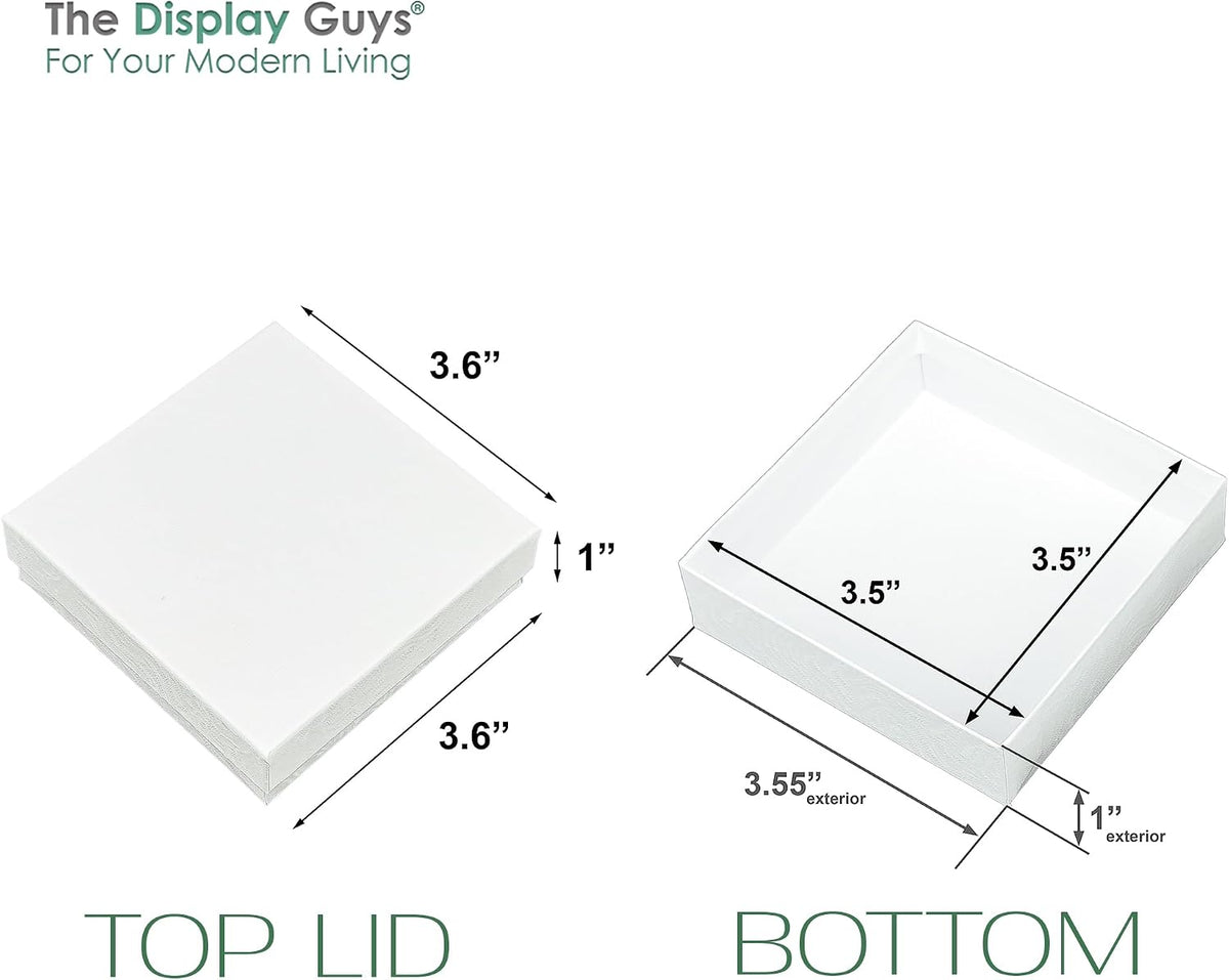 TheDisplayGuys 25 Cardboard Jewelry Gift Boxes with Inserts - White Swirl