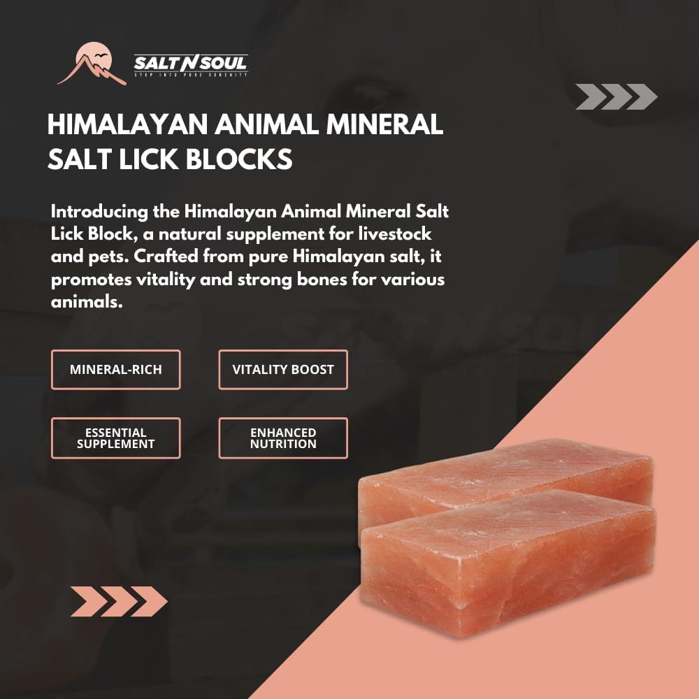 Himalayan Salt Lick Horses (5.5 lbs Each) Pack of 2 | Deer Salt Lick Block | Licking Block for Animals | Pink Salt