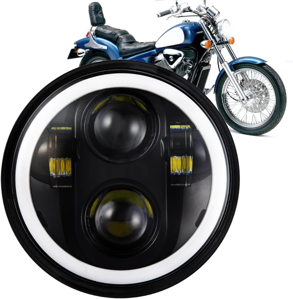130W 36V 5-3/4 5.75 Inch Headlight fit for Honda Shadow,IP68,1PCS