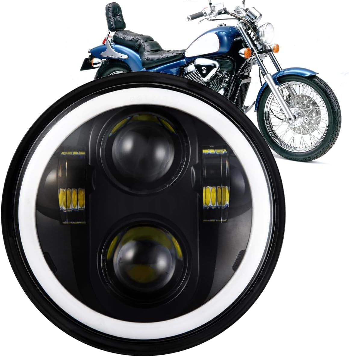 130W 36V 5-3/4 5.75 Inch Headlight fit for Honda Shadow,IP68,1PCS
