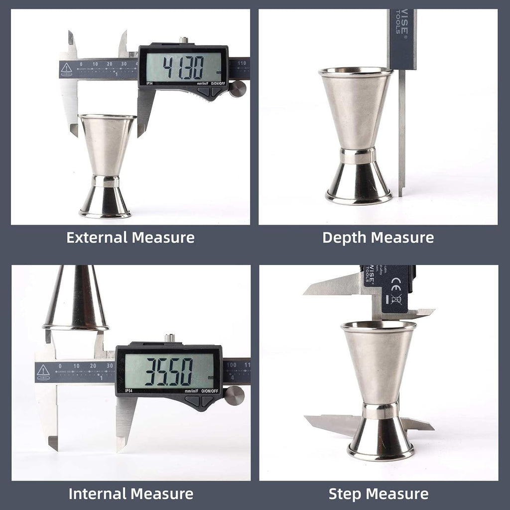 Clockwise Tools IP54 Grade Digital Caliper, DCLR-0605 0-6" /150mm, Inch/Metric/Fractions Conversion, Stainless Steel, Large LCD Screen