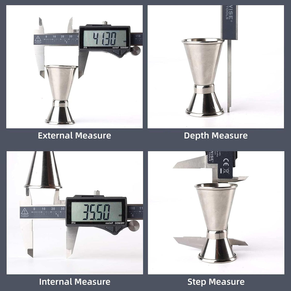 Clockwise Tools IP54 Grade Digital Caliper, DCLR-0605 0-6" /150mm, Inch/Metric/Fractions Conversion, Stainless Steel, Large LCD Screen