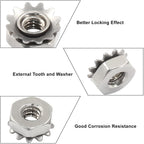 Waziaqoc #6-32 K-Lock Nuts, Stainless Steel Hex Nut, 50Pcs