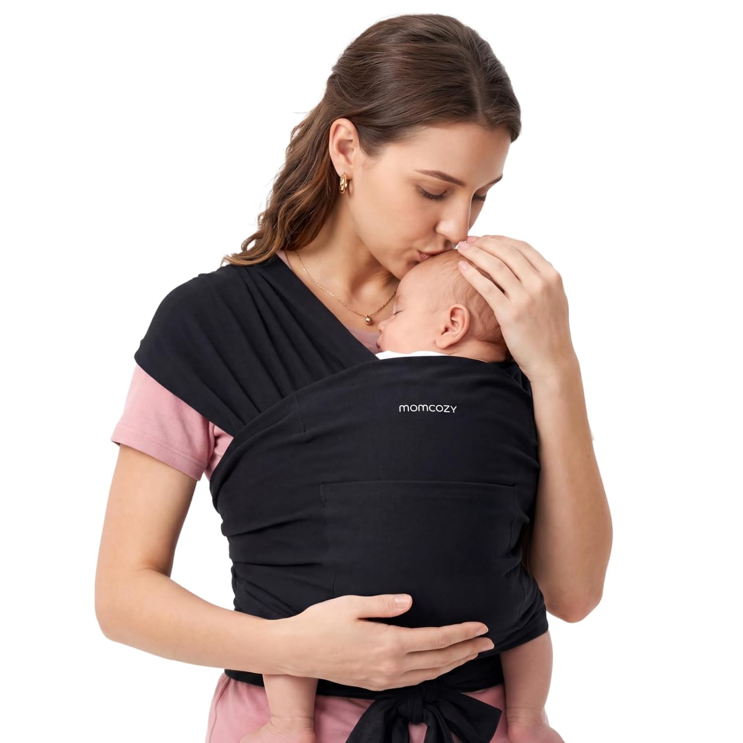 Baby Wrap Carrier, Easy-On 2-Piece Design, Newborn to 33 lb | Easy On Like a T-Shirt, XXS-XXL Adjustable Fit, IHDI