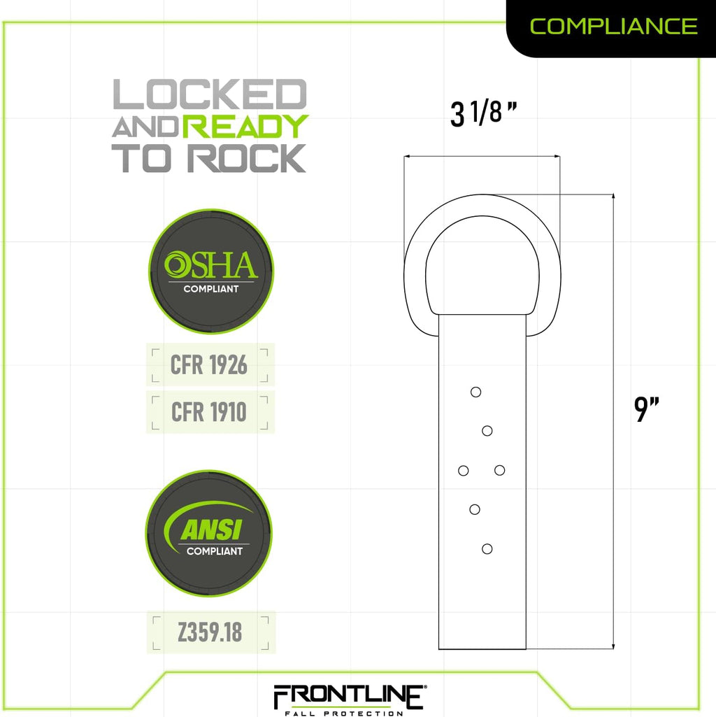 Frontline ROSU01SS Stainless Steel Permanent Roof Anchor | Corrosion Resistant | 5,000 lbs Strength | OSHA & ANSI