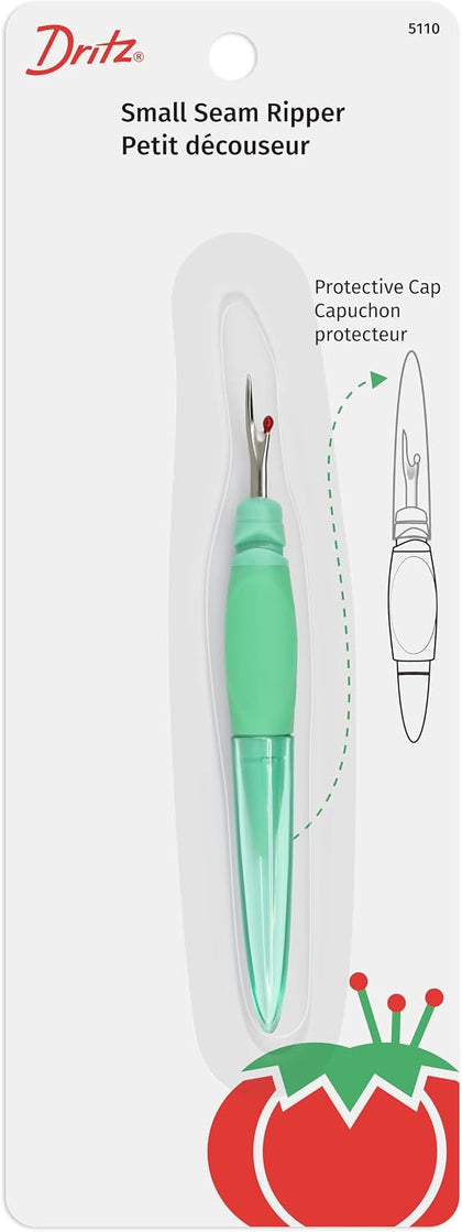 Ergonomic Design Small Seam Ripper (5110) | Soft grip sewing tool for removing stitches, seams, buttonholes;