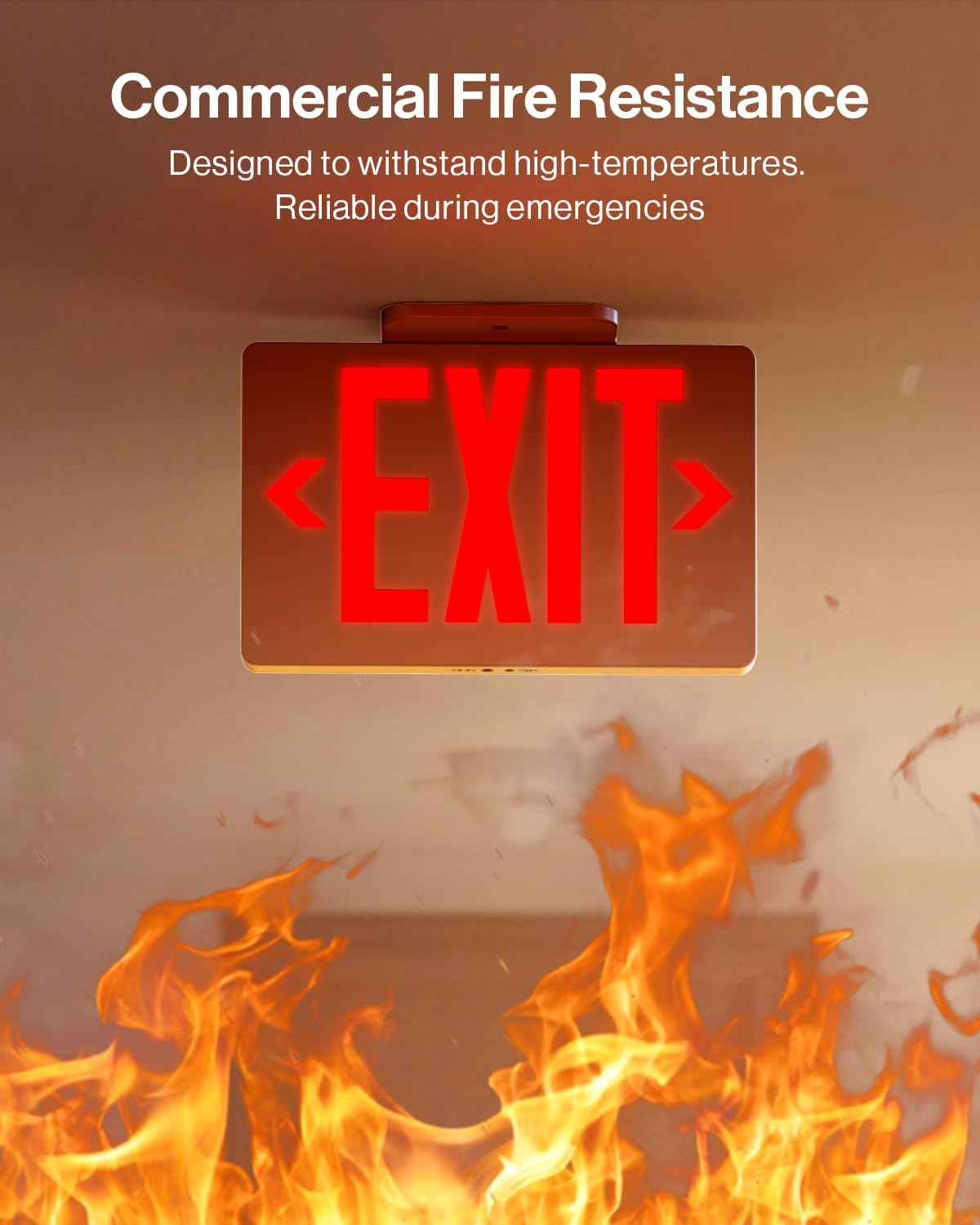 Sunco 6 Pack Red LED Exit Signs, Doublesided, 90 Minute Backup Battery