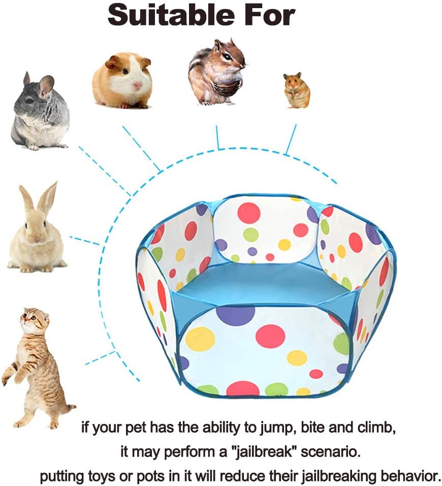 Portable Small Animals Playpen, Outdoor/ Indoor Pop Open Pet Exercise Fence, Guinea Pig Accessories Metal Wire Yard