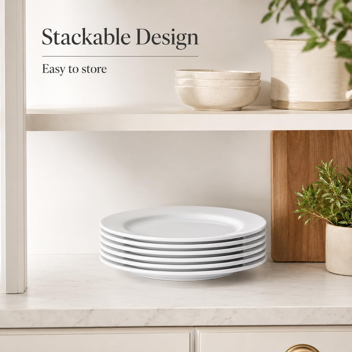 10.75" Melamine Round Dinner Plates, 6-Piece Plate Sets