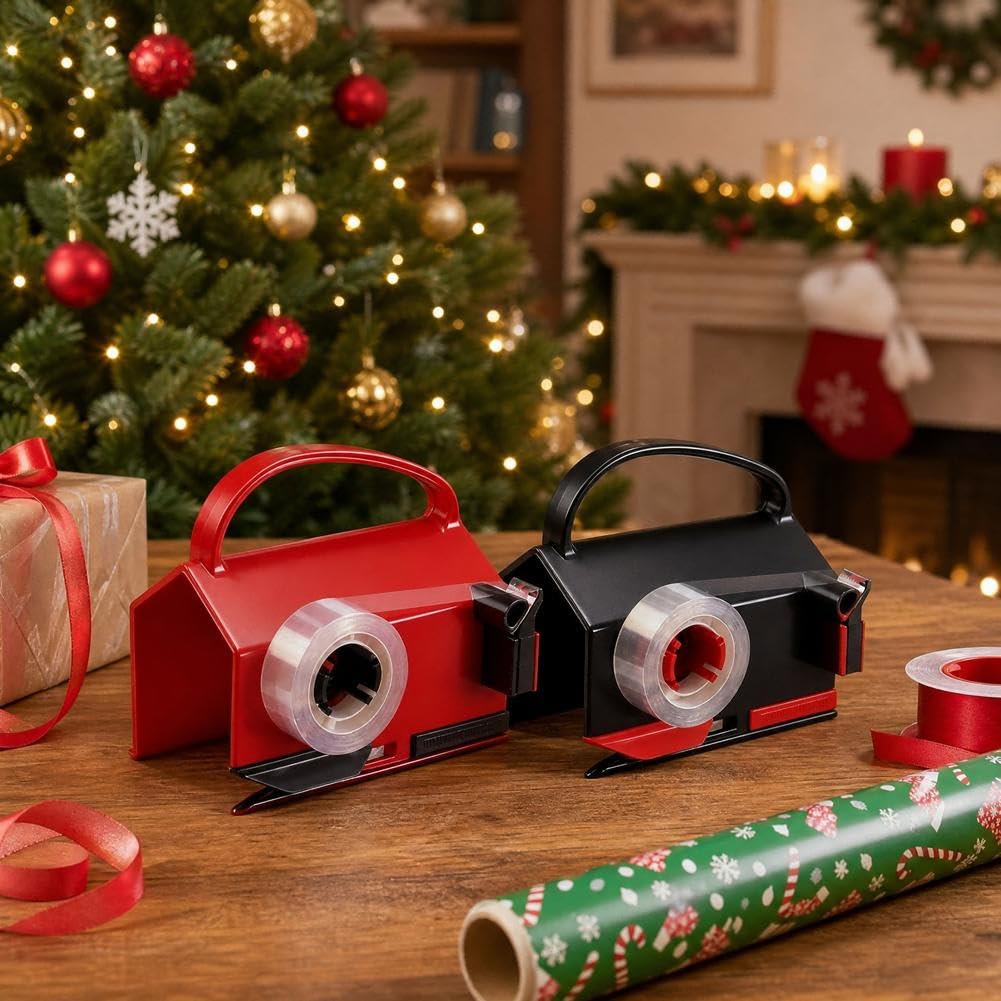 Wrapping Paper Cutter & Tape Dispenser Dual Use,Gift Wrap Cutter Tool