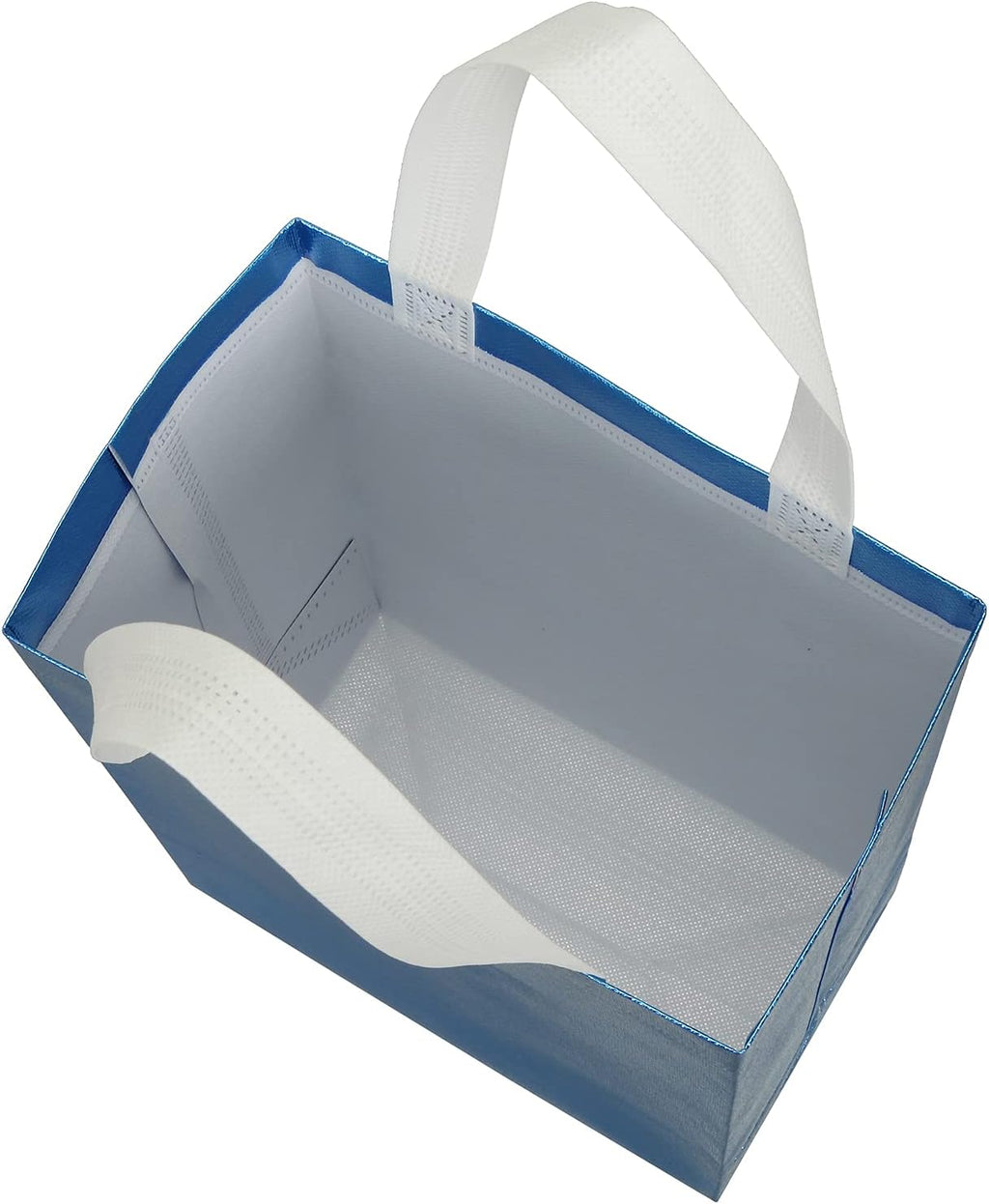 40 Pack Reusable Gift Bags with Handle, 10 x 8 x 4 Inch, Light Blue