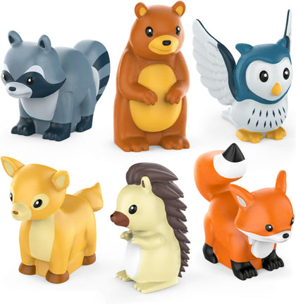 Woodland Animals Watertight Baby Bath Toys, 6 Pack | Sealed, No Hole Bath Toys Design Keeps Moisture Out | Soft
