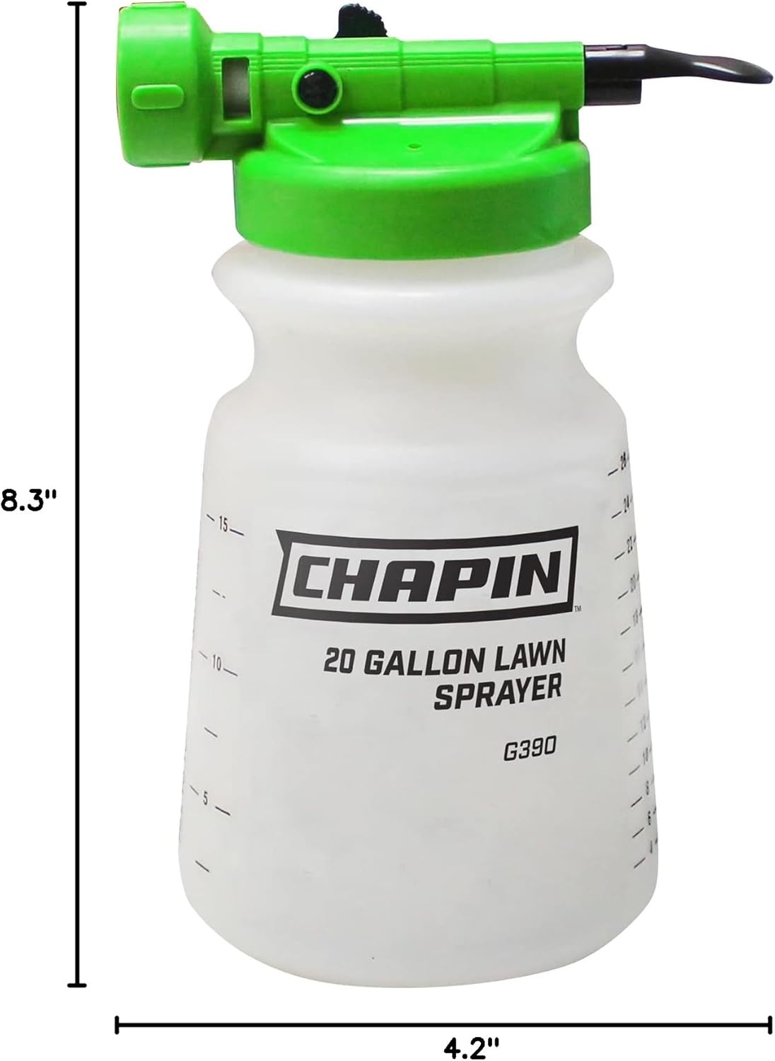 Chapin G390 Hose End Sprayer for Water Soluble Materials, 20 Gallon, 32 Ounce Tank, Finger Control and Backflow