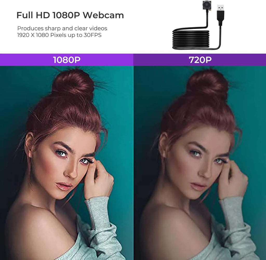 1080P Webcams Eye Contact Computer Camera Center Cam with Microphone 120°Wide-Angle Mini USB Cameras Webcam for