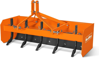 60" Box Blade Scraper with 5 Shanks 3 Point Hitch Tractor Attachment, Model BB60