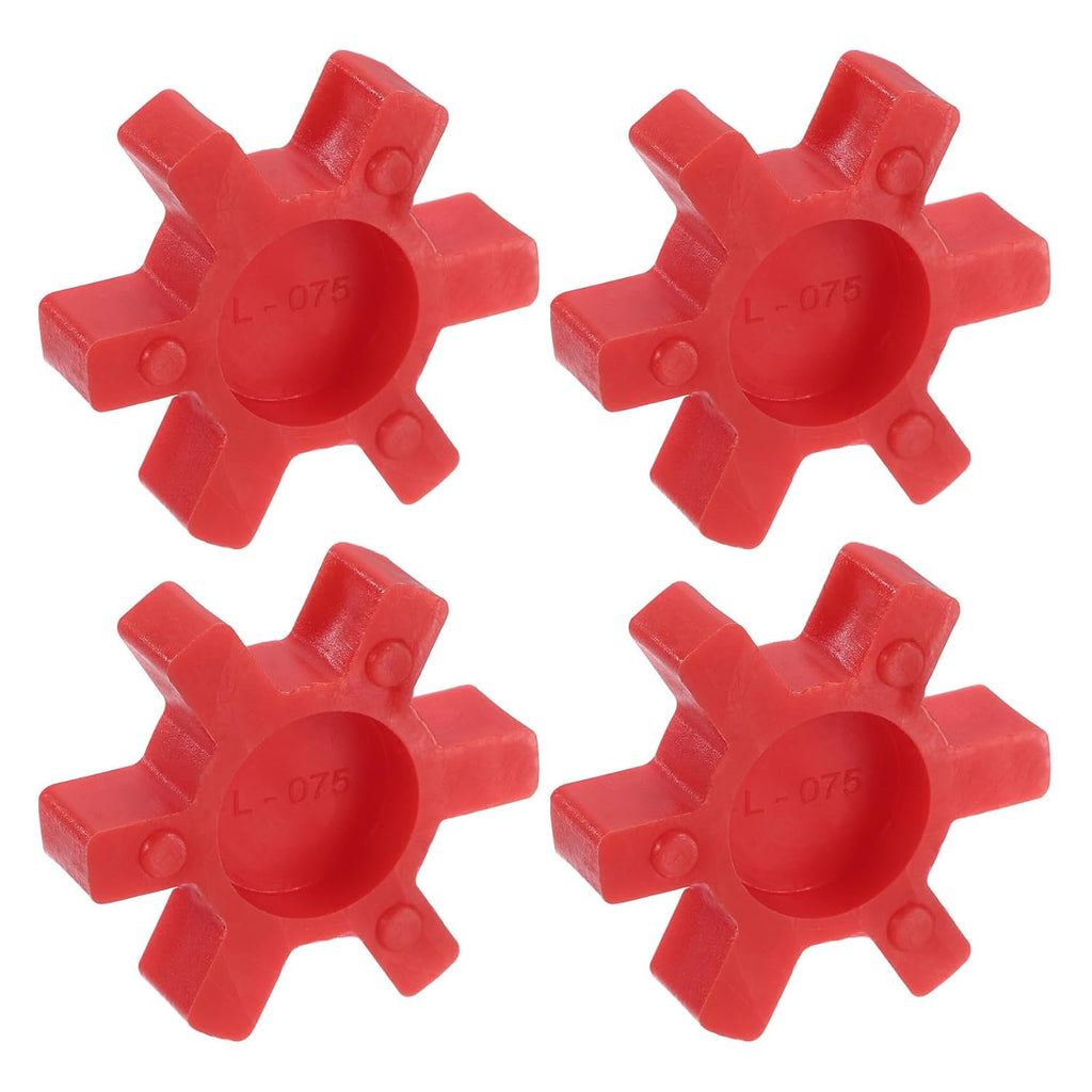 Uxcell 4pcs L075 Jaw Coupling Insert, Urethane Flexible Solid Type Center Insert for L-Jaw Couplings, Red