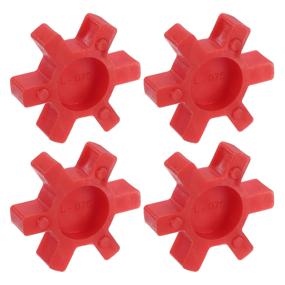 Uxcell 4pcs L075 Jaw Coupling Insert, Urethane Flexible Solid Type Center Insert for L-Jaw Couplings, Red