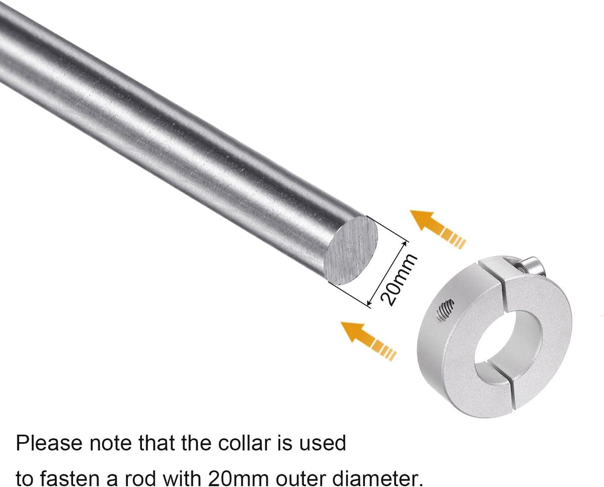 HARFINGTON 4pcs Double Split Shaft Collar for 20mm Shaft, 40mm OD, 12mm W
