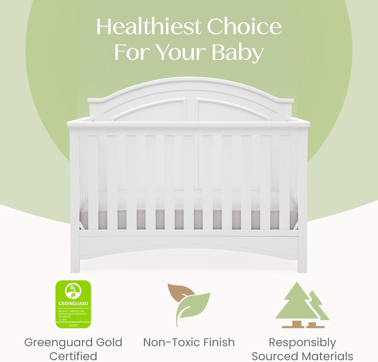 Perry 6-in-1 Convertible Crib - Greenguard Gold Certified, Bianca White