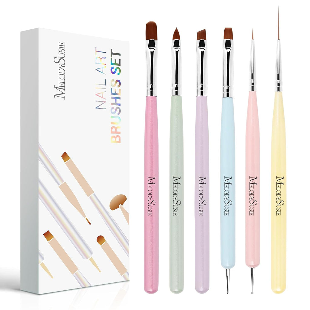 Nail Art Brushes Set, 6pcs Nail Art Design Pen Painting Tools