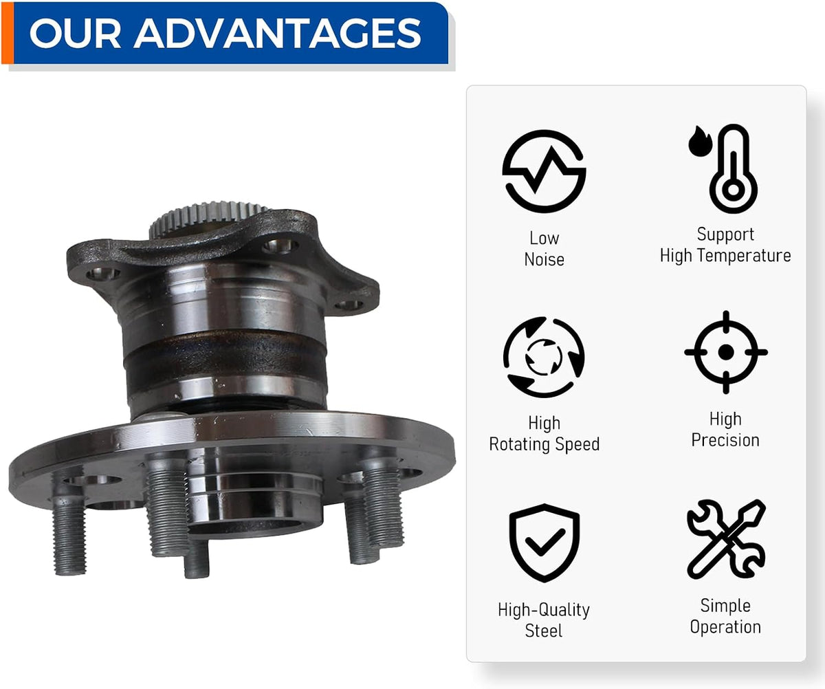 PAROD 512310 Rear Wheel Hub and Bearing Assembly Compatible with 1995-2004 Toyota Avalon, 1997-2001 Camry, 1999-2003 Solara, 1999-2003 Lexus RX300, 1992-2001 ES300 w/ABS