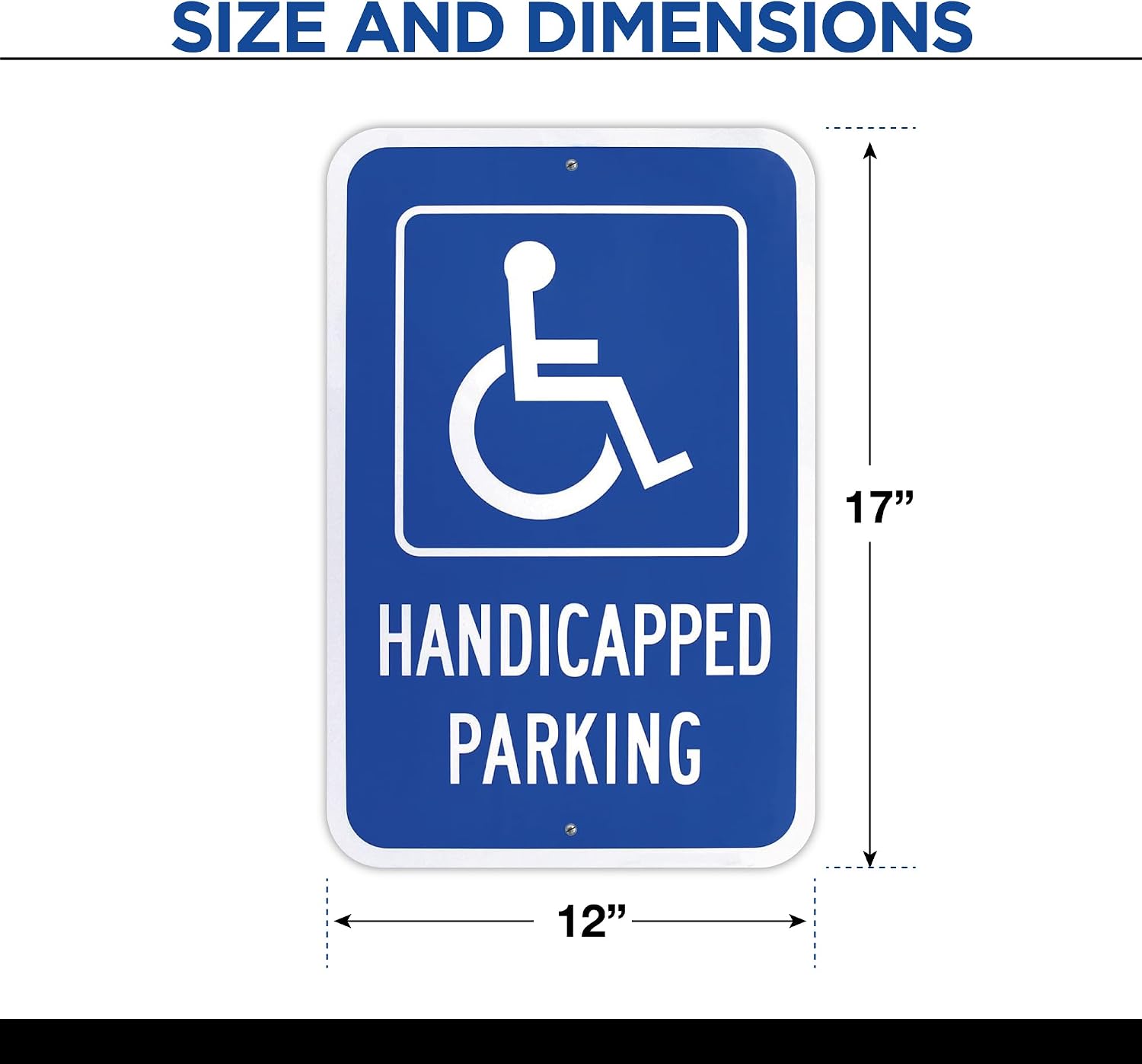 4-Pack Handicapped Parking Sign 12x18 Engineer Grade Aluminum | Engineer Grade - Rust Free - Weatherproof - UV Coated
