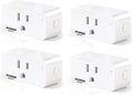 Sylvania WiFi Smart Plug, Voice Control, Compatible with Alexa and Google Home, Timer, On/Off, White - 4 Pack (75703)