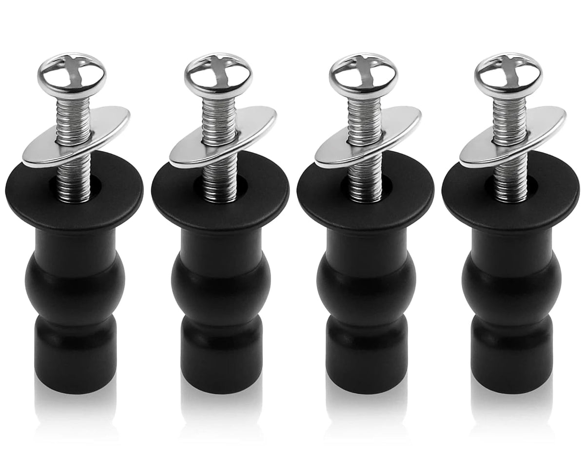 3/8" Dia Toilet Seat Screws Replacement Kit for Select Kohler One-Piece Toilet - Top Mount Hinges Toilet Bolts with Rubber Anchor Nuts, Compatible with Kohler Toilet Seat Parts K-84999 & K-85040-4PC
