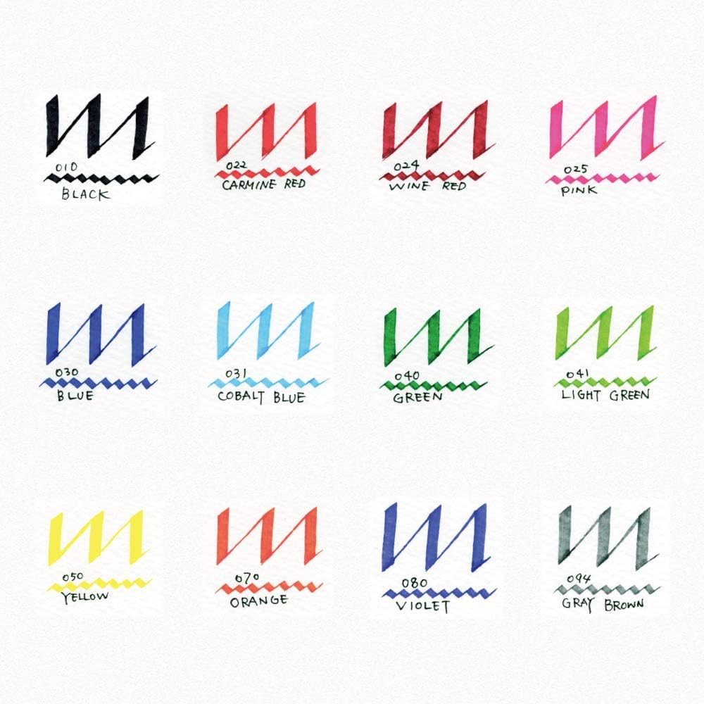 ZIG Calligraphy Marker Pens, 12 Colors set, 2mm & 3.5mm Dual Tip Markers, for Writing & Hand Lettering, for