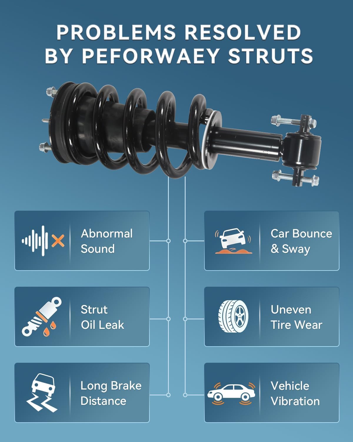6Pc Struts & Shocks Fit for Chevy Silverado 1500 2014-2018 4WD
