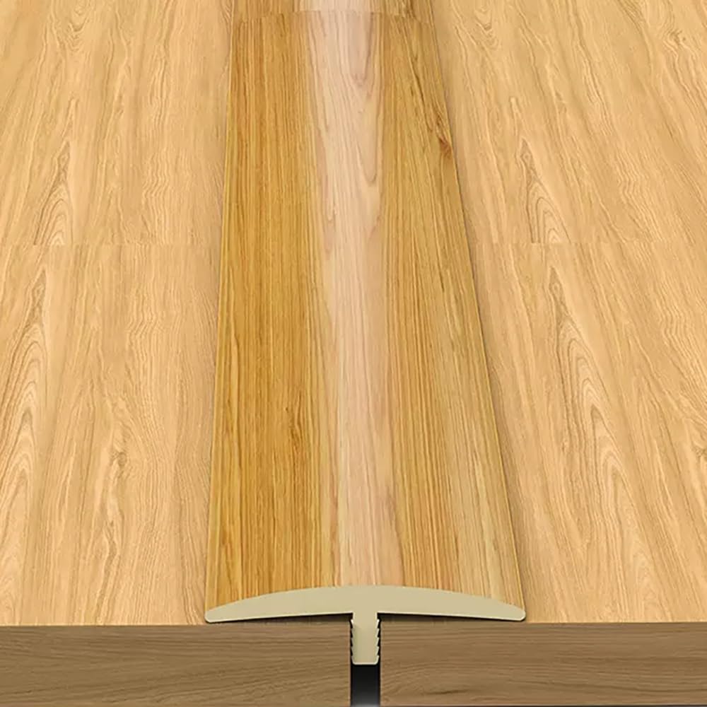 T Molding Floor Transition Strip for Tile to Laminate/Vinyl and Carpet, PVC Flat Divider Strip for Joining Flooring