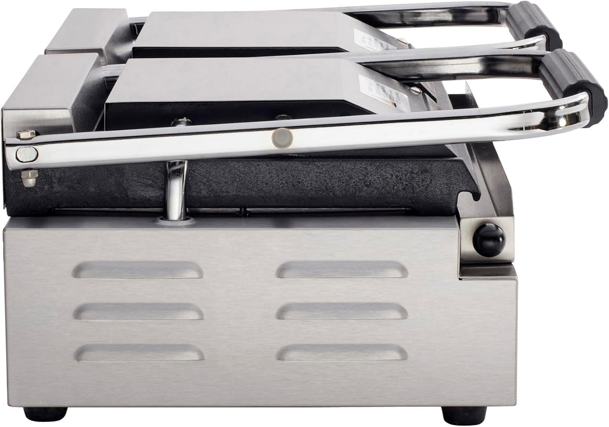 Commercial Electric Panini Sandwich Grill with Smooth Plates