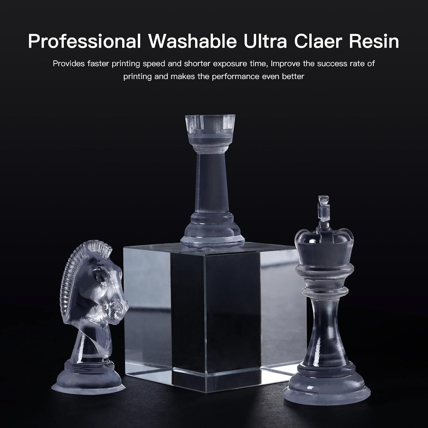 Ultra Clear Resin 405nm LCD UV Fast Curing 3D Printing Resin for LCD DLP Resin 3D Printers, Resist Yellowing ＆ Low