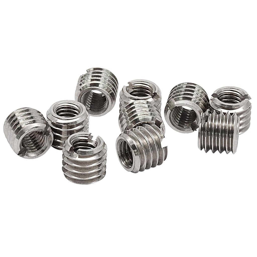 10Pcs Self Tapping Thread Inserts, Stainless Steel M5 Female M8 Male