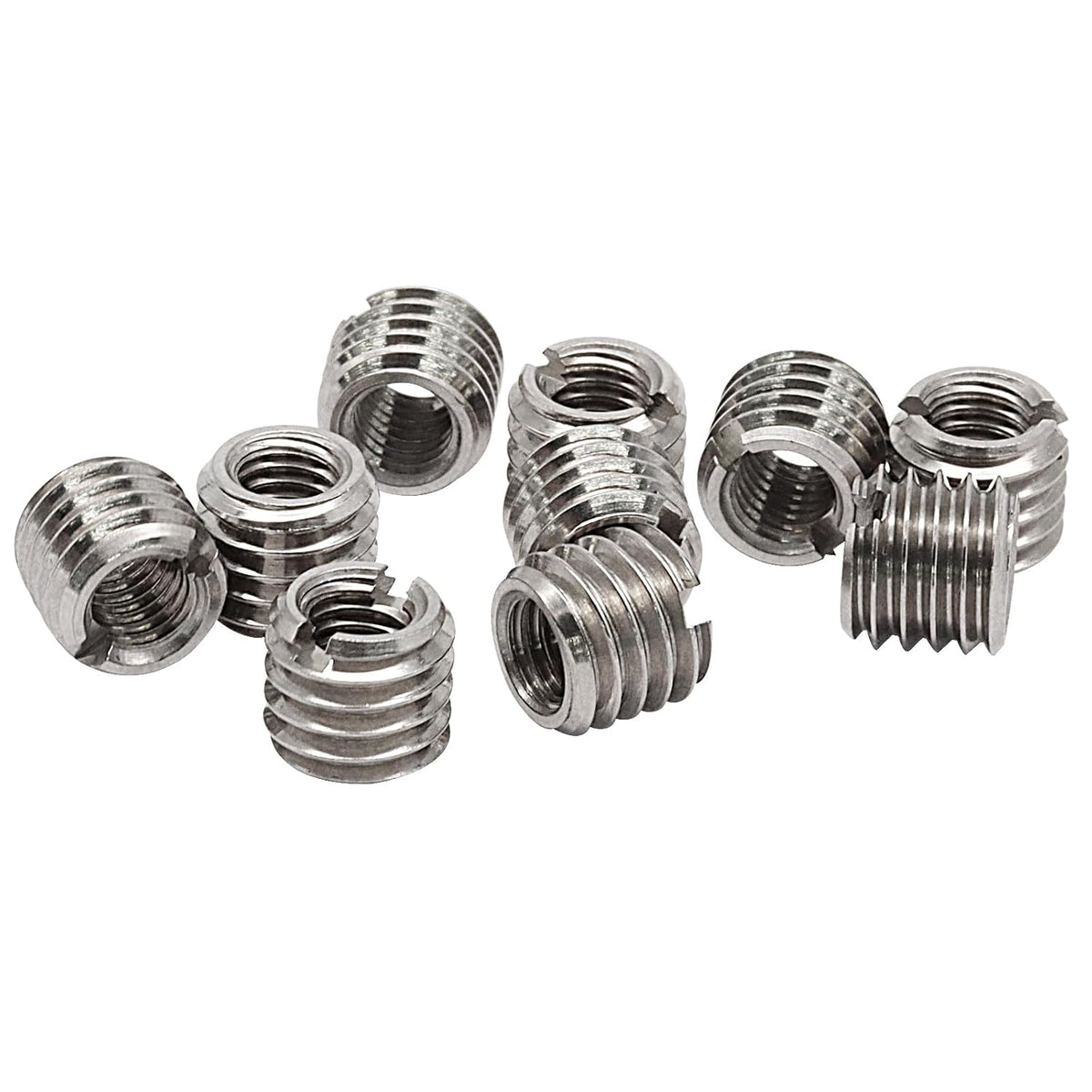 10Pcs Self Tapping Thread Inserts, Stainless Steel M5 Female M8 Male