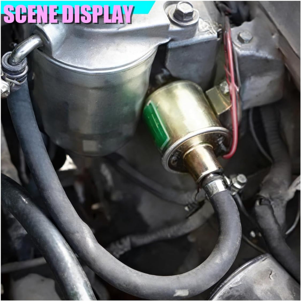 12V Electric Fuel Pump, Low-Pressure Inline Gasoline Pumps (Gold)