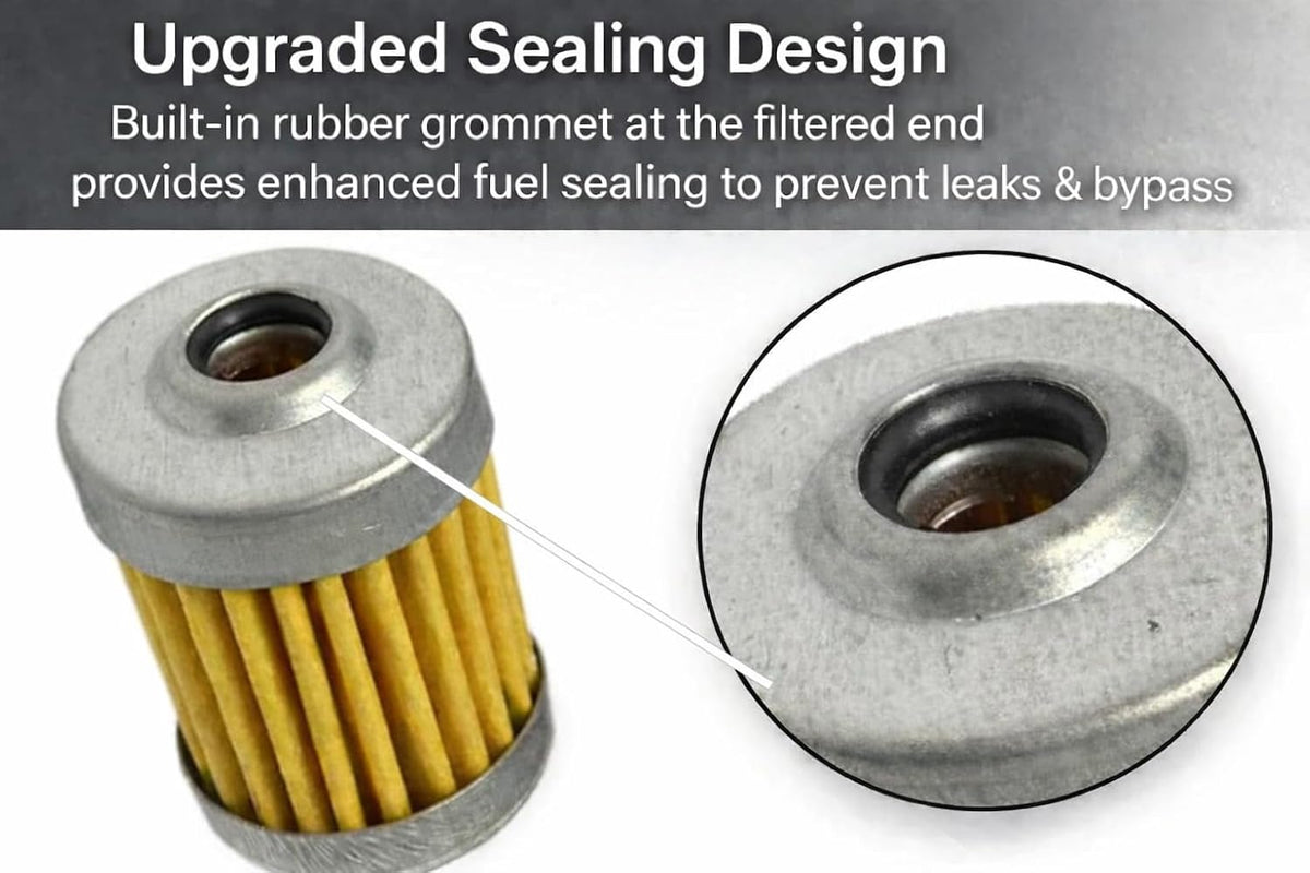 2 Pack 1/4 Inline Fuel Filter for Briggs Stratton Kawasaki Lawn Mower