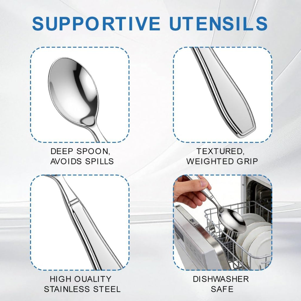 Weighted Utensils for Hand Tremors and Parkinsons Patients Heavy Weight Spoons Stainless Steel Silverware Adaptive