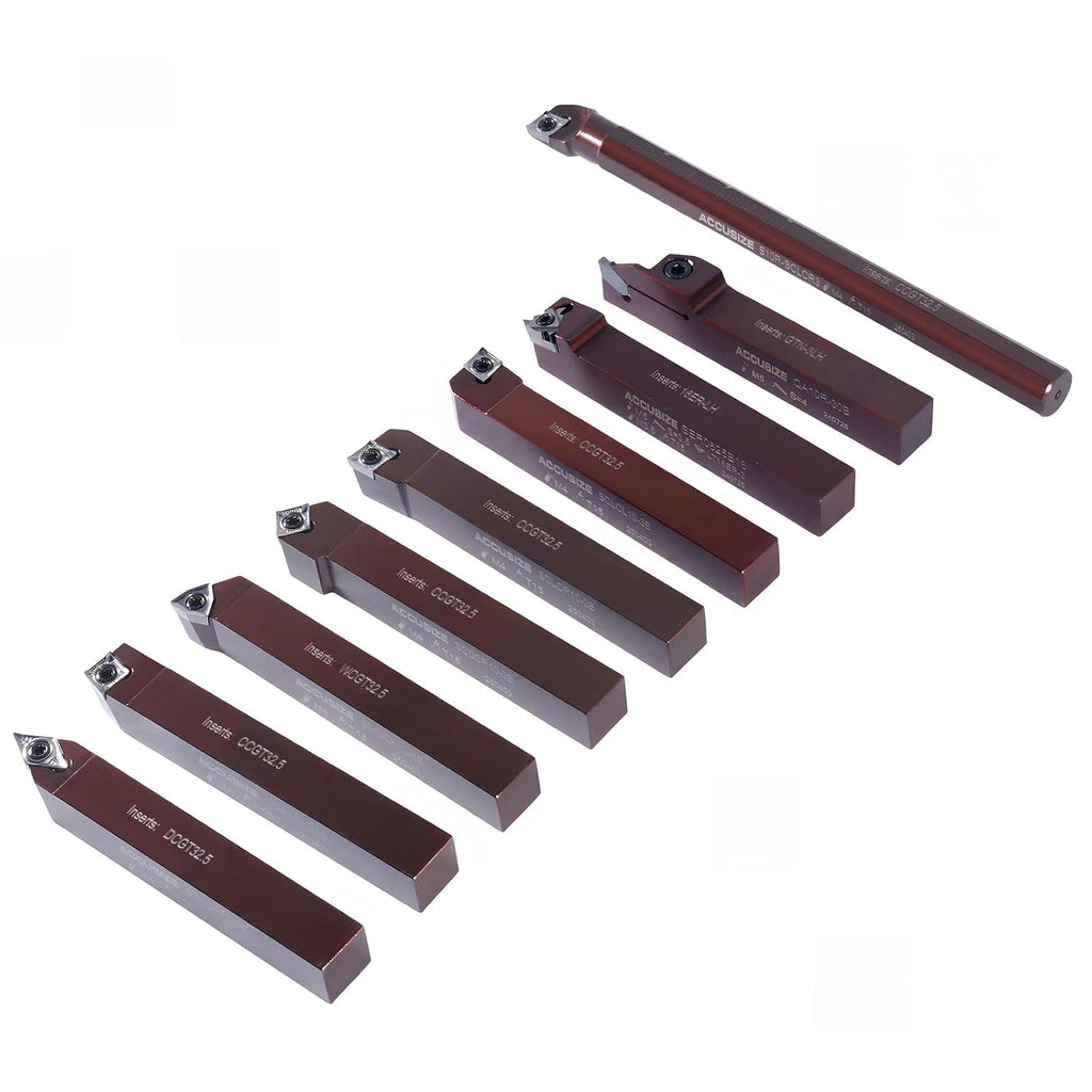 Accusize 5/8 in Shank Indexable Carbide Turning Tool Set, 3988-0058