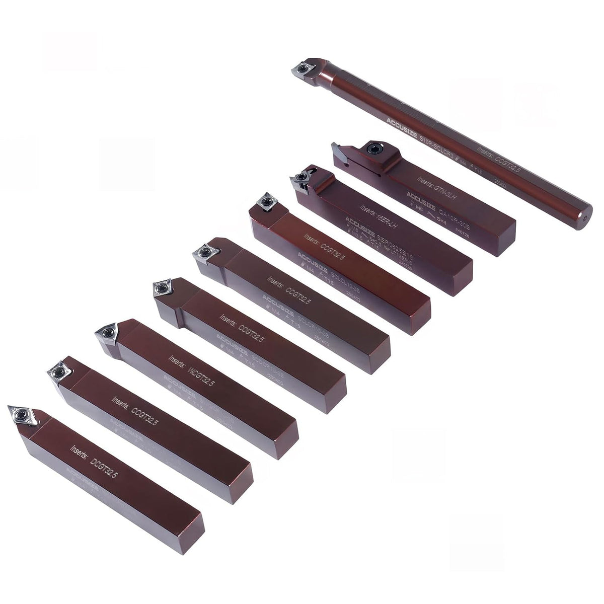 Accusize 5/8 in Shank Indexable Carbide Turning Tool Set, 3988-0058