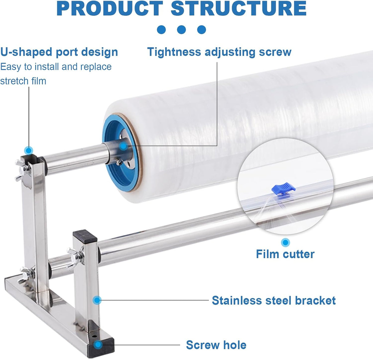 21.6 Inch Manual Table Stretch Film Dispenser Wrapping Machine