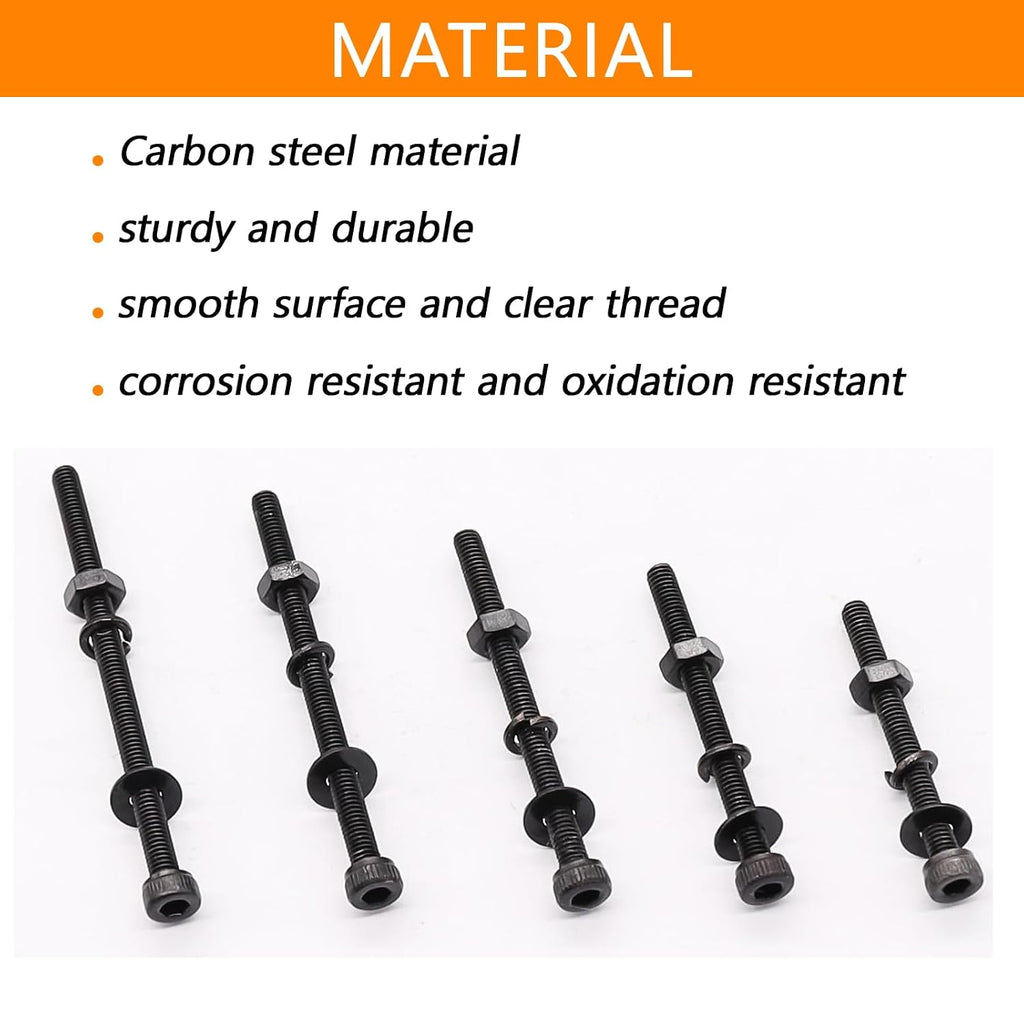 461Pcs M3 Socket Head Screws Metric Screws Bolts Washers Nuts Kit