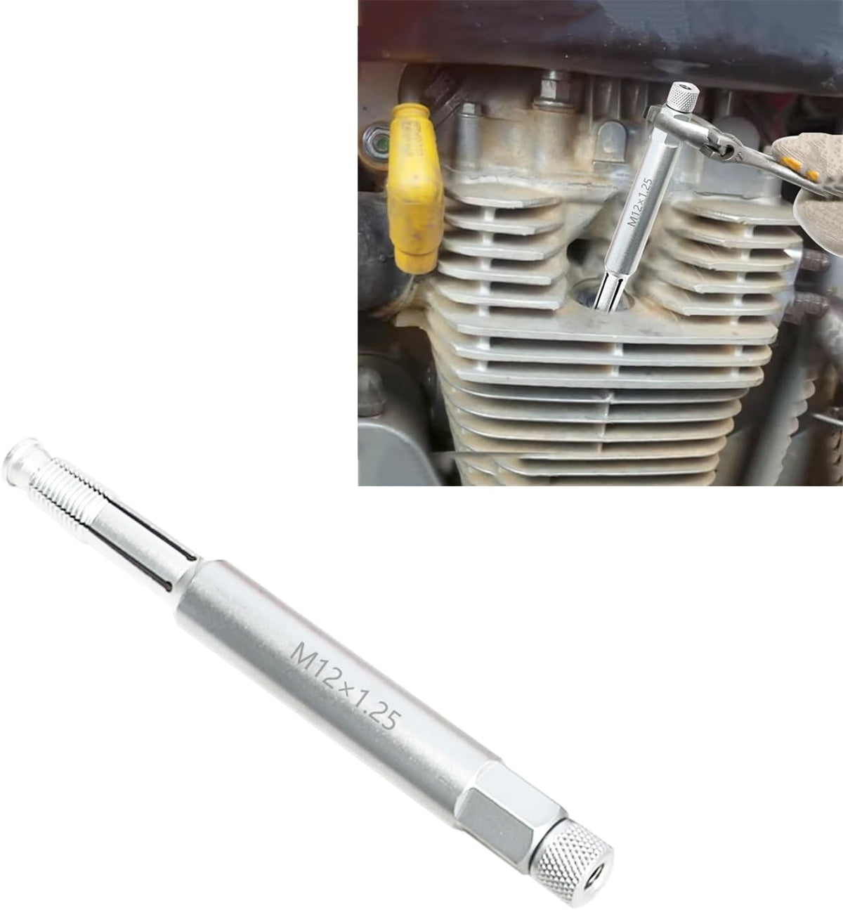 DPTOOL 12mm Back Tap Spark Plug Thread Repair Tool M12x1.25 Thread Chaser