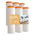 Pre-Taped Masking Film 106in x 65ft Plastic Drop Cloth for Painting 6 Roll