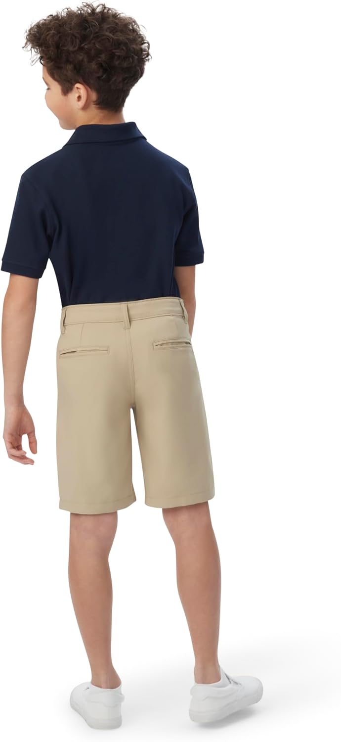 Boys' Flat Front Microfiber Performance Stretch Short
